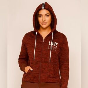 NWT- Love - Heathered Burgundy Hoodie & Joggers SET